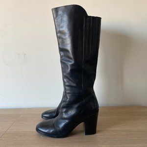 Sigerson Morrison Black Leather Boots, Size 10.5